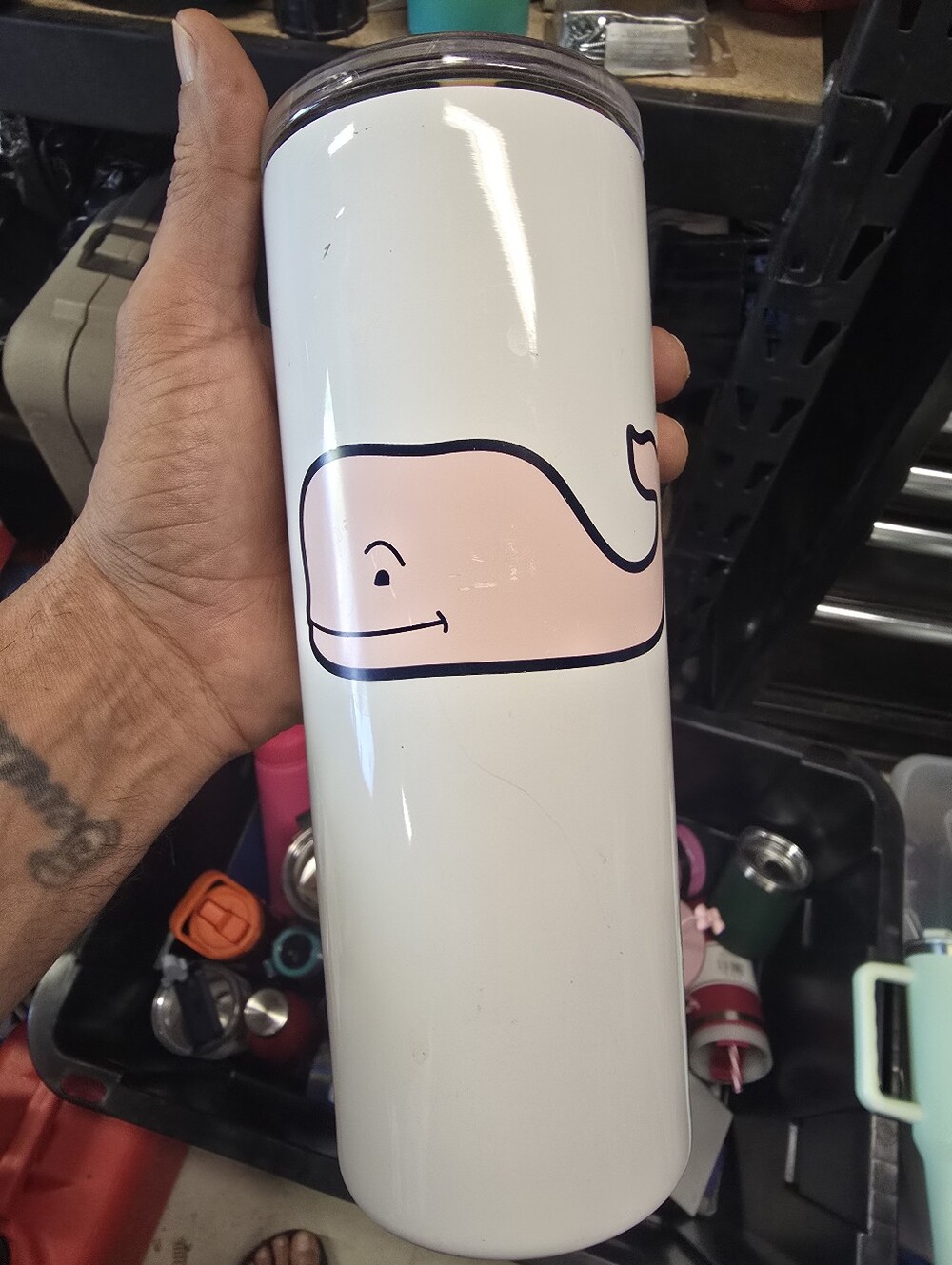 Vineyard Vines White Stainless Steel Tumbler Label